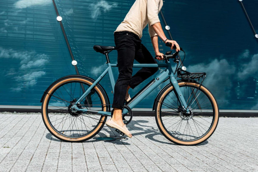 Lekker Bikes concrete blue Amsterdam plus electric bike