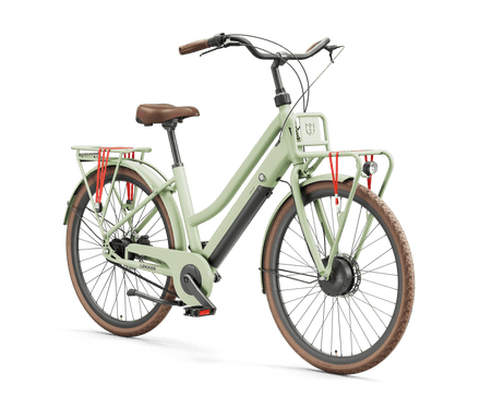 Jordaan_Urban_Dutch_Electric_Bike_Green_Front